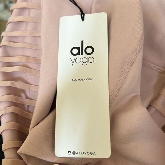 ALO YOGA HIGH-WAIST PRISM CAPRI SIDE SHOW in Pale Mauve Sz XS - Picture 6 of 9